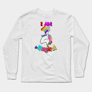 unicorn 4th birthday: I am 4 and magical Long Sleeve T-Shirt